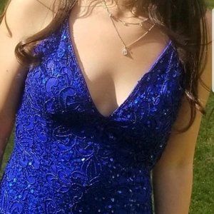 Primavera Couture Prom Ball Gown Blue Size 2, 4